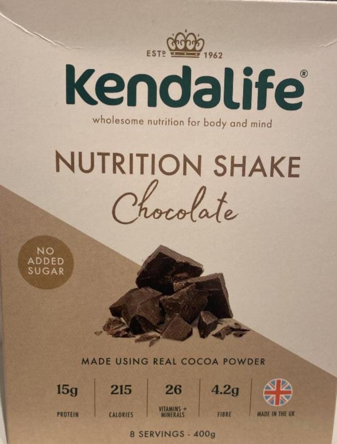Fotografie - Nutrition shake chocolate (proteinový nápoj čokoláda) Kendalife