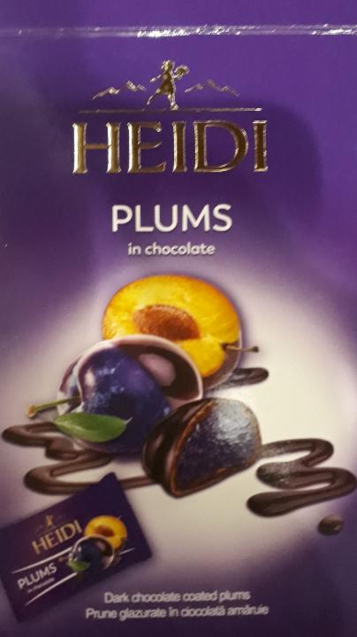 Fotografie - Plums in chocolate kandované švestky s kakaovou náplní máčené v hořké čokoládě Heidi