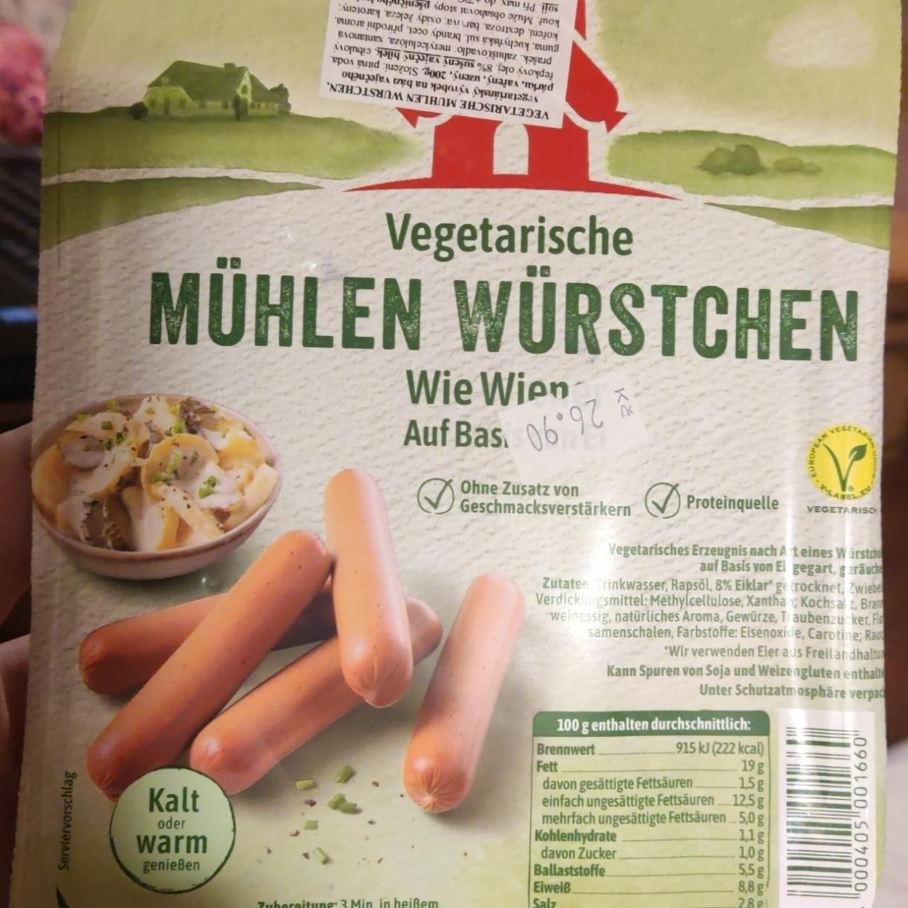Fotografie - Vegetarische Mühlen Würstchen Wie Wien Mühlenhof