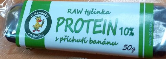 Fotografie - Raw tyčinka Protein s příchutí banánu Zelenáčky od Kačky