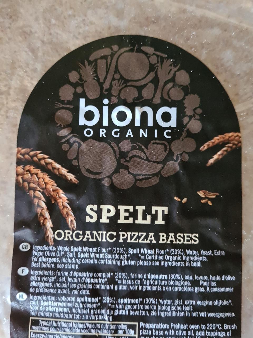 Fotografie - Spelt Organic Pizza Base Biona organic