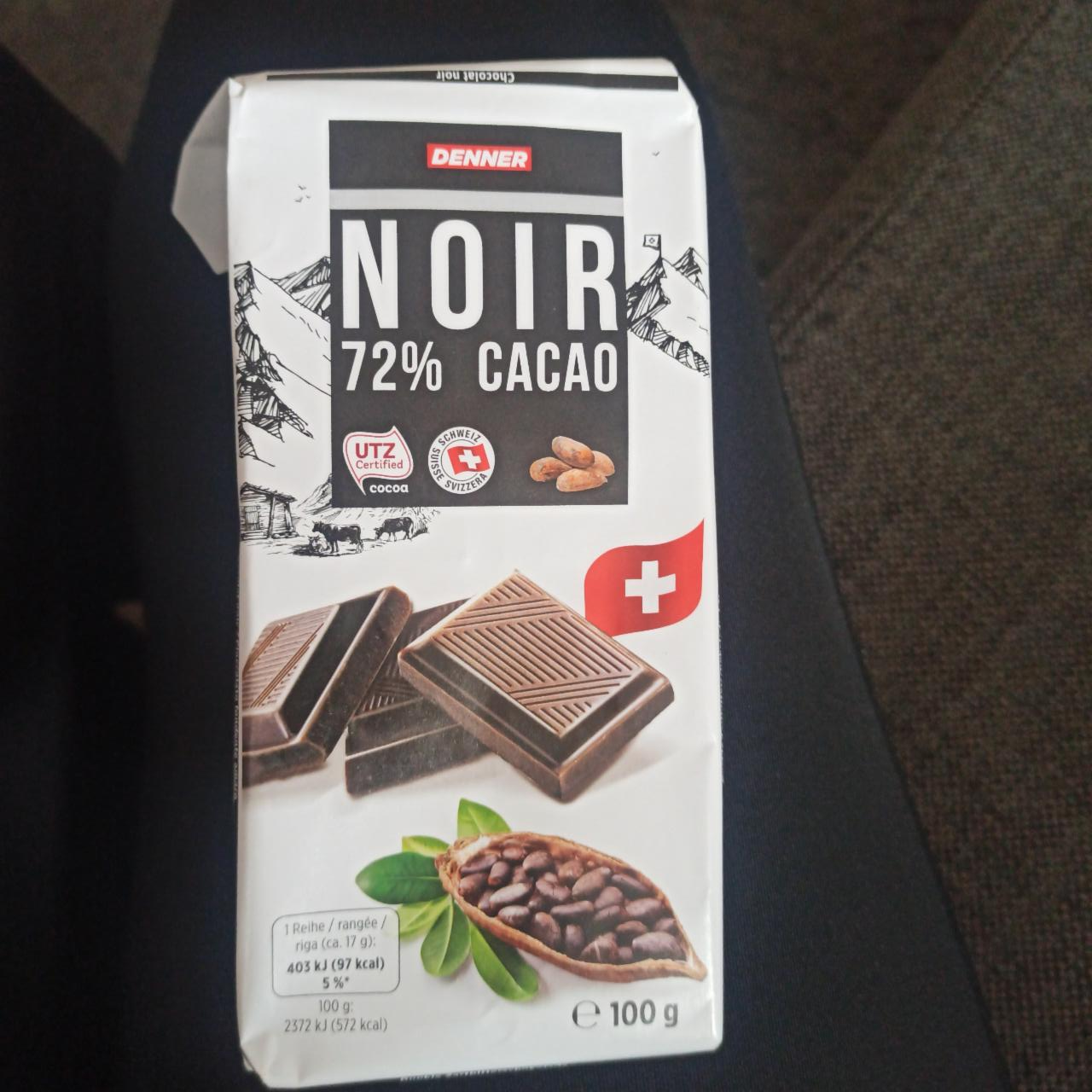Fotografie - čokoláda noir 72% Denner