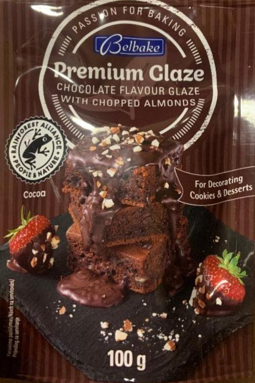 Fotografie - Premium Glaze Chocolate flavour glaze with chopped almonds Belbake