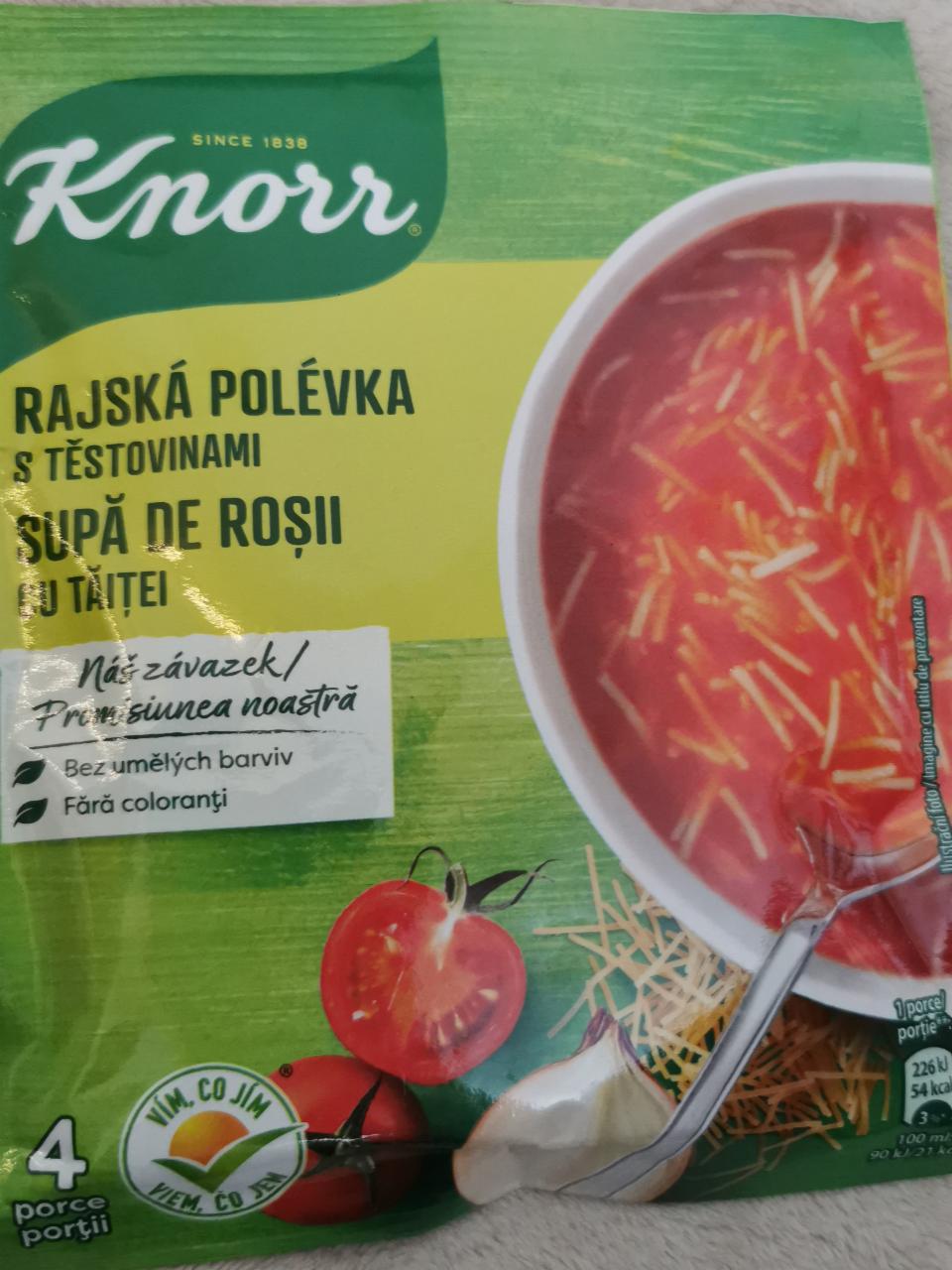 Fotografie - Rajská polévka s těstovinami Knorr