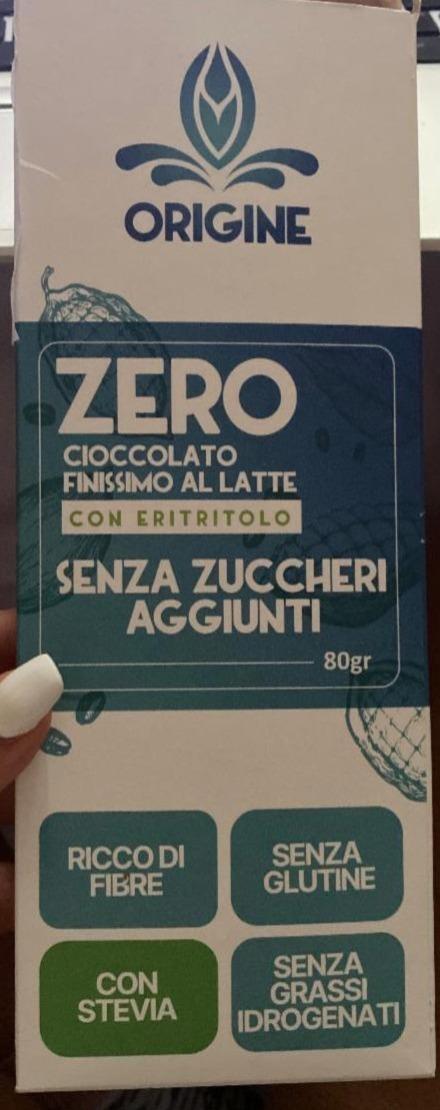 Fotografie - Zero cioccolato finissimo al latte con eritritolo senza zuccheri aggiunti Origine