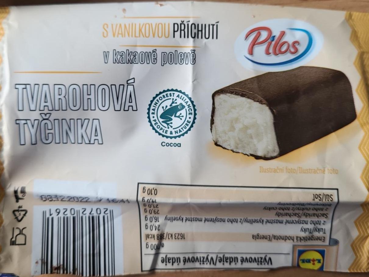 Fotografie - Tvarohová tyčinka s vanilkovou příchutí v kakaové polevě Pilos