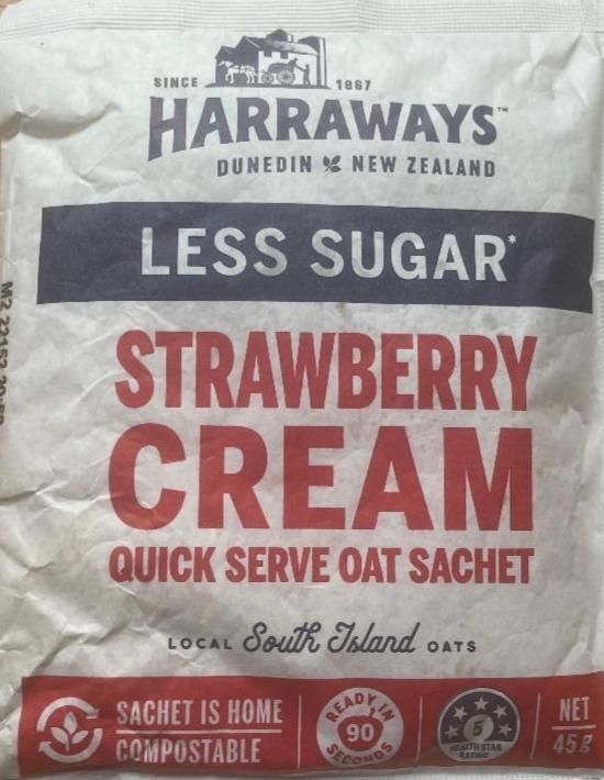 Fotografie - Strawberry cream quick serve oat sachet Harraways