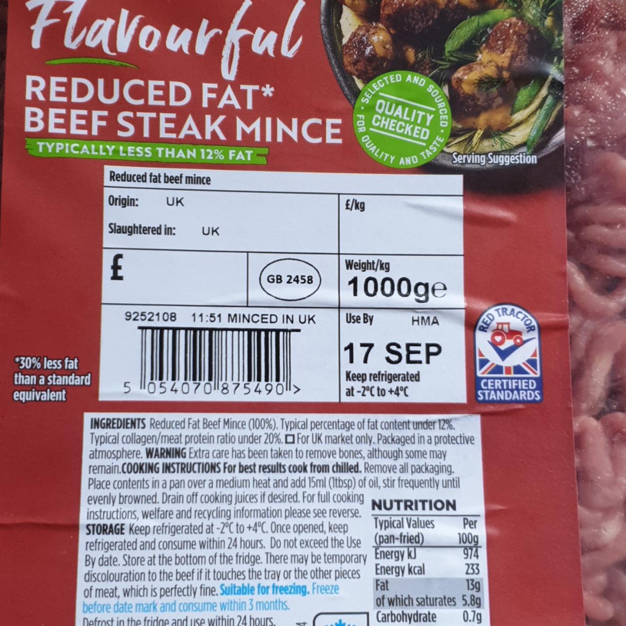 Fotografie - Flavourful Reduced Fat Beef Steak Mince Asda