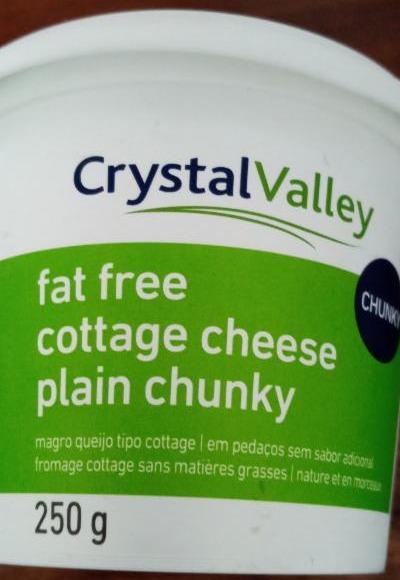 Fotografie - Fat Free Cottage Cheese Plain Chunky Crystal Valley