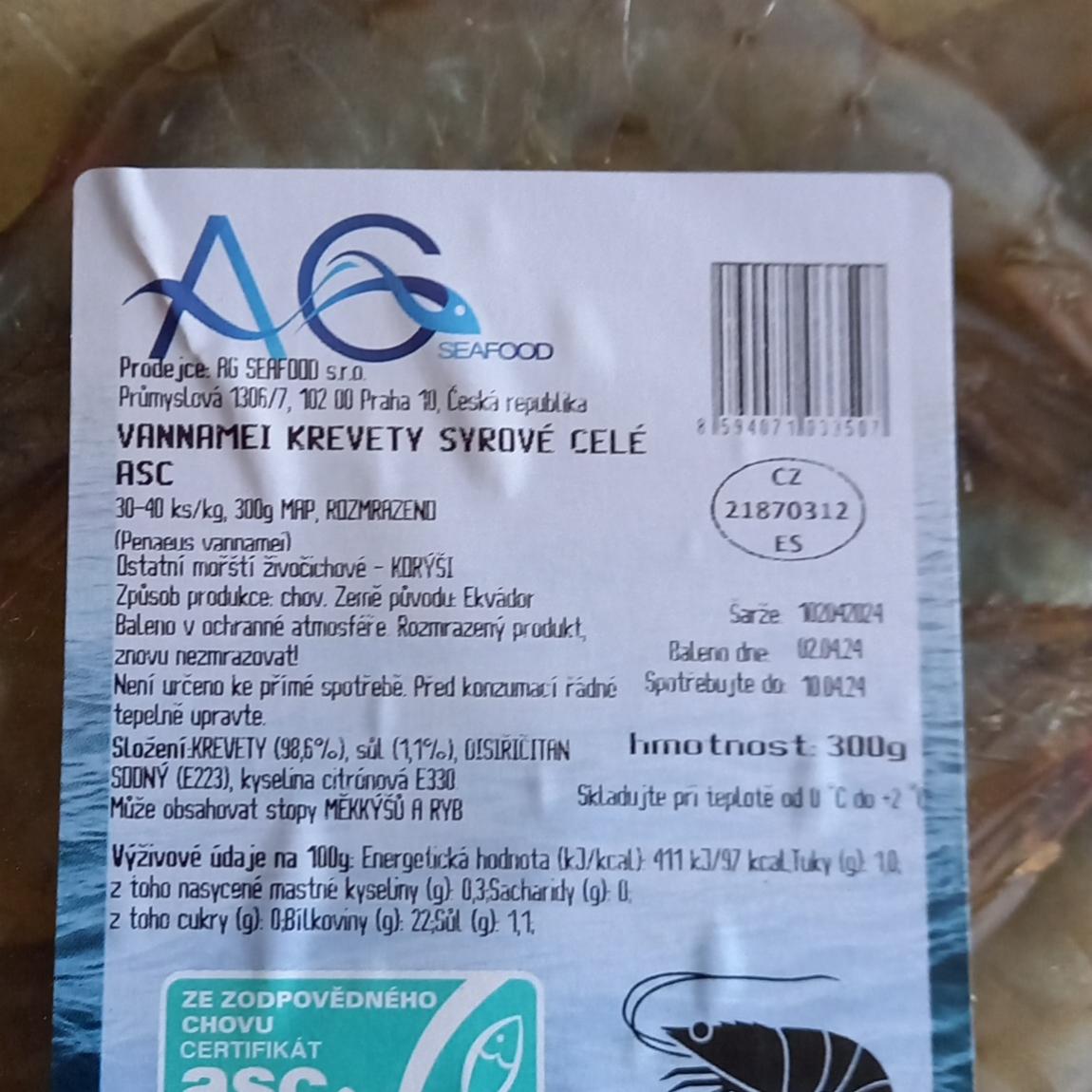 Fotografie - Vannamei krevety syrové celé AG Seafood