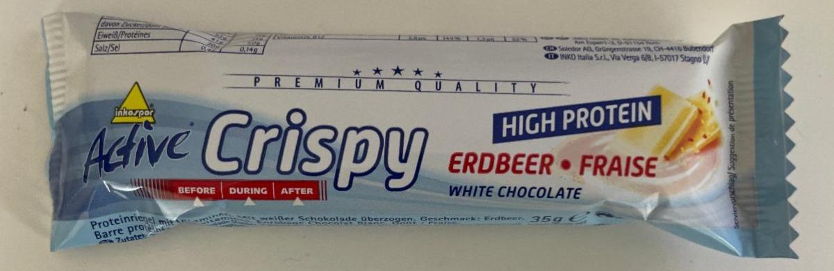 Fotografie - Active Crispy High protein White chocolate Erdbeer Inkospor