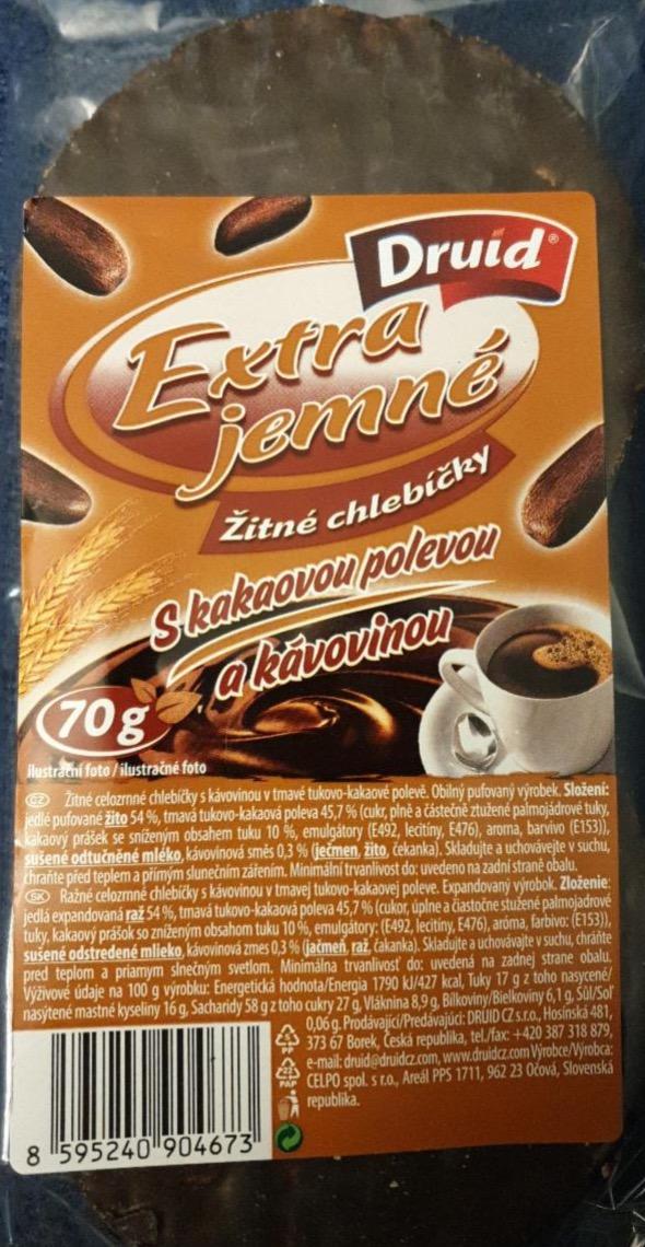 Fotografie - Extra jemné žitné chlebíčky s kakaovou polevou a kávovinou Druid