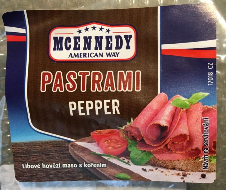 Pastrami Pepper McEnnedy American Way - kalorie, kJ a nutriční hodnoty
