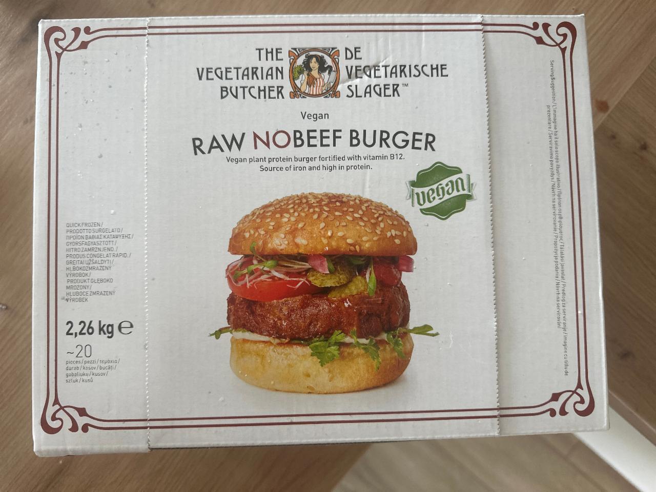 Fotografie - Raw nobeef burger The Vegetarian Butcher