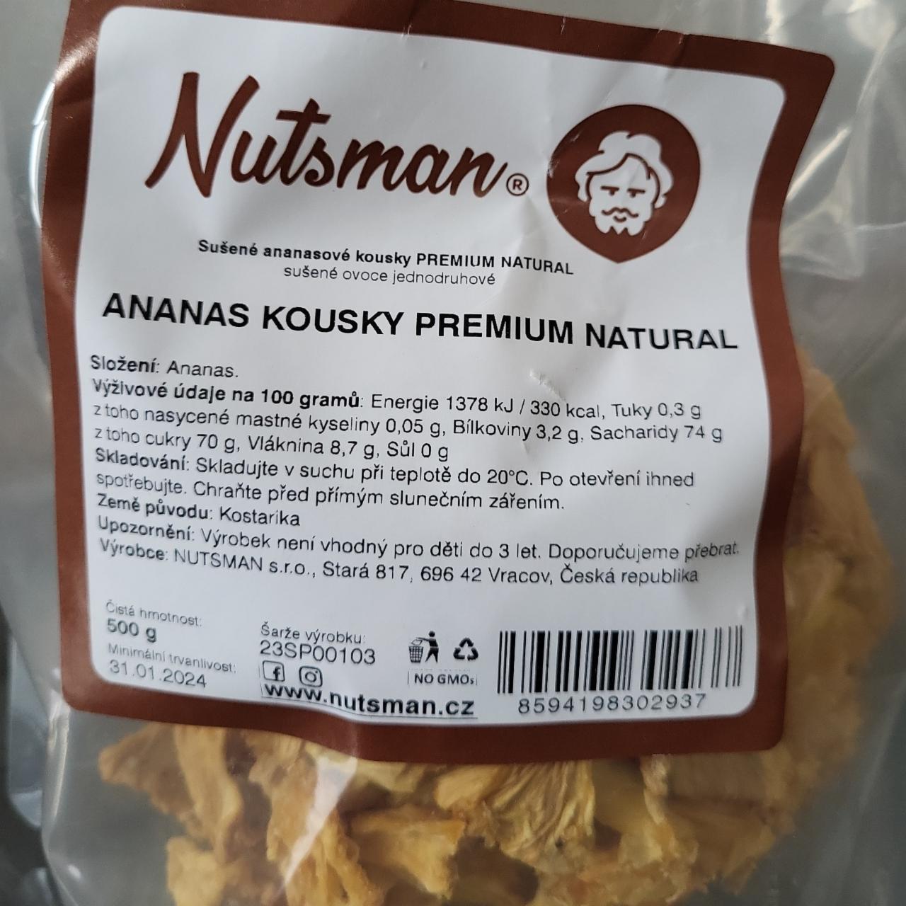 Fotografie - Ananas kousky premium natural Nutsman