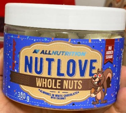 Fotografie - Nutlove Whole Nuts Almonds In White Chocolate With Coconut Allnutrition