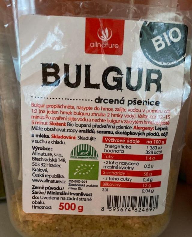 Fotografie - Bulgur Bio Allnature drcená pšenice 