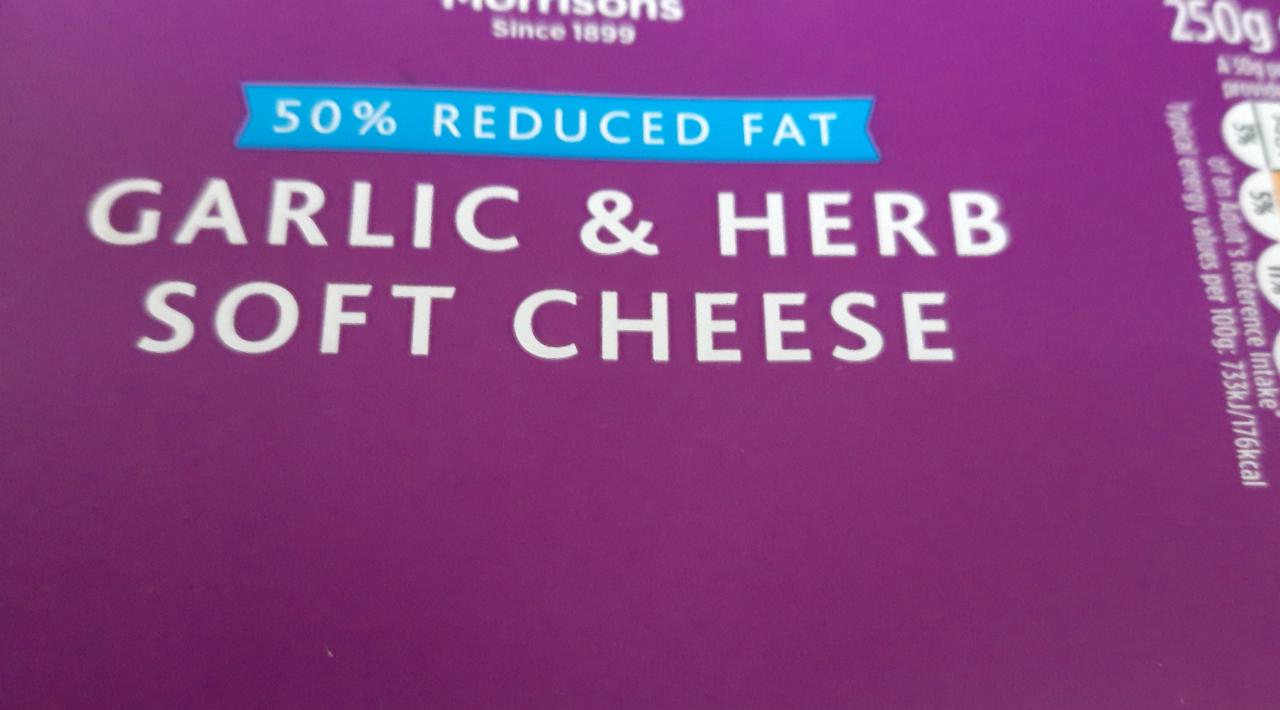 Fotografie - 50% Reduced Fat Garlic & Herb Soft Cheese Morrisons
