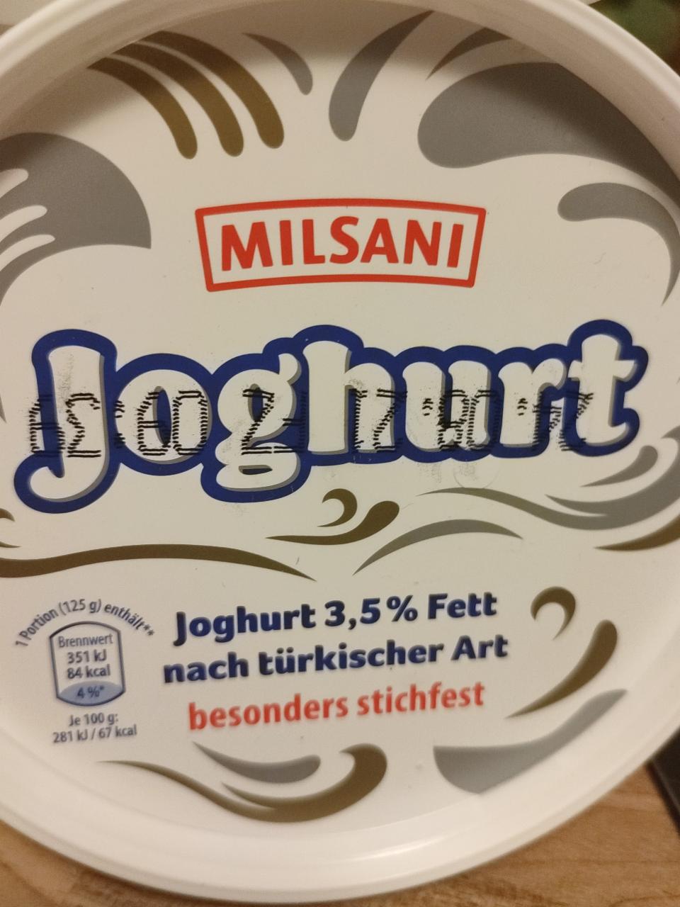 Fotografie - Joghurt türkischer Art 3,5% Fett Milsani