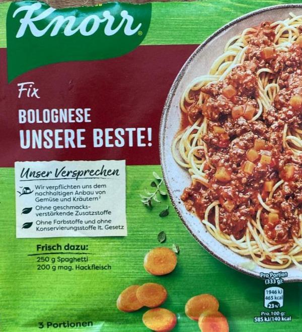 Fotografie - Fix Bolognese Unsere Beste Knorr