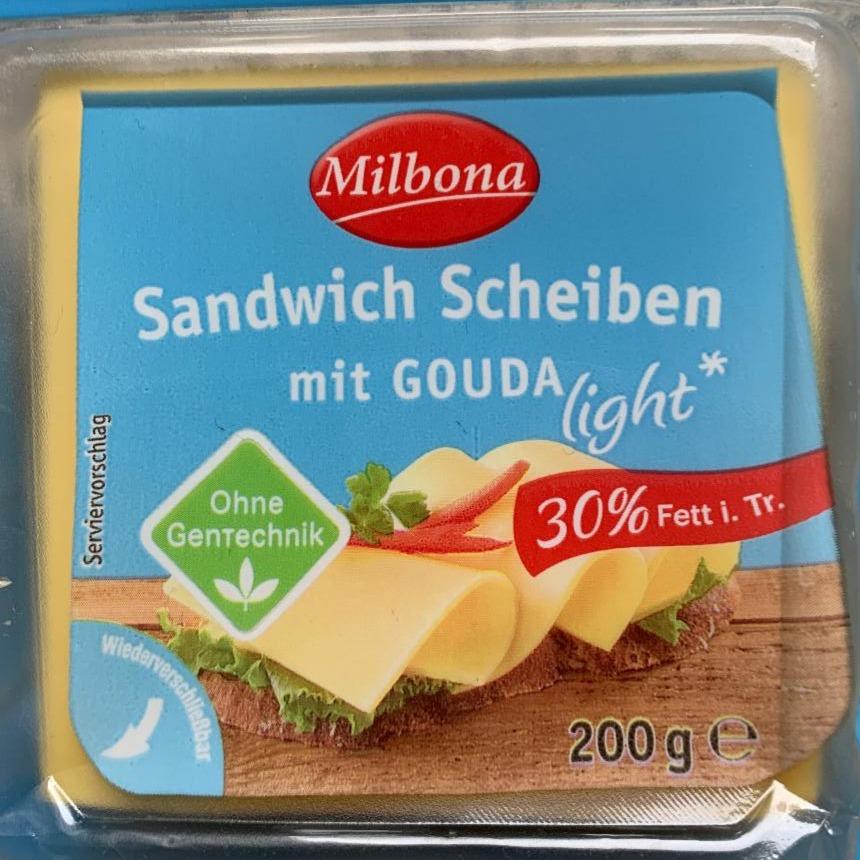 Fotografie - Sandwich Scheiben mit Gouda Light Milbona