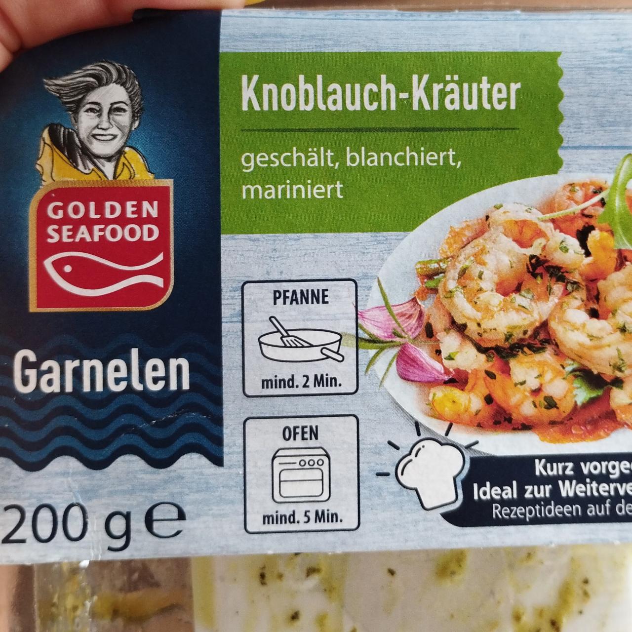 Fotografie - Garnelen Knoblauch Kräuter braten & grillen Golden seafood