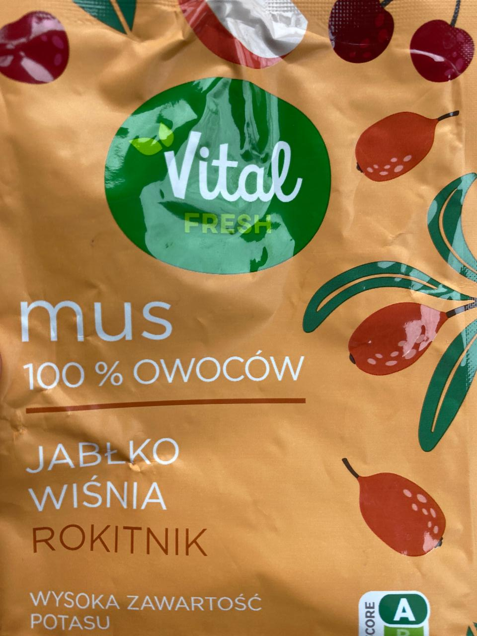 Fotografie - Mus 100% owoców Jablko Wiśnia Rokitnik Vital fresh