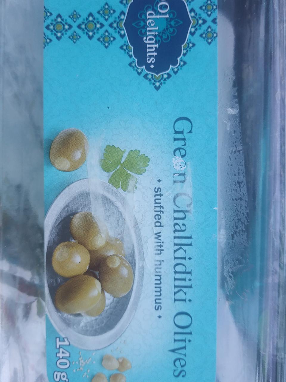Fotografie - Green Chalkidiki Olives stuffed with hummus 1001 delights