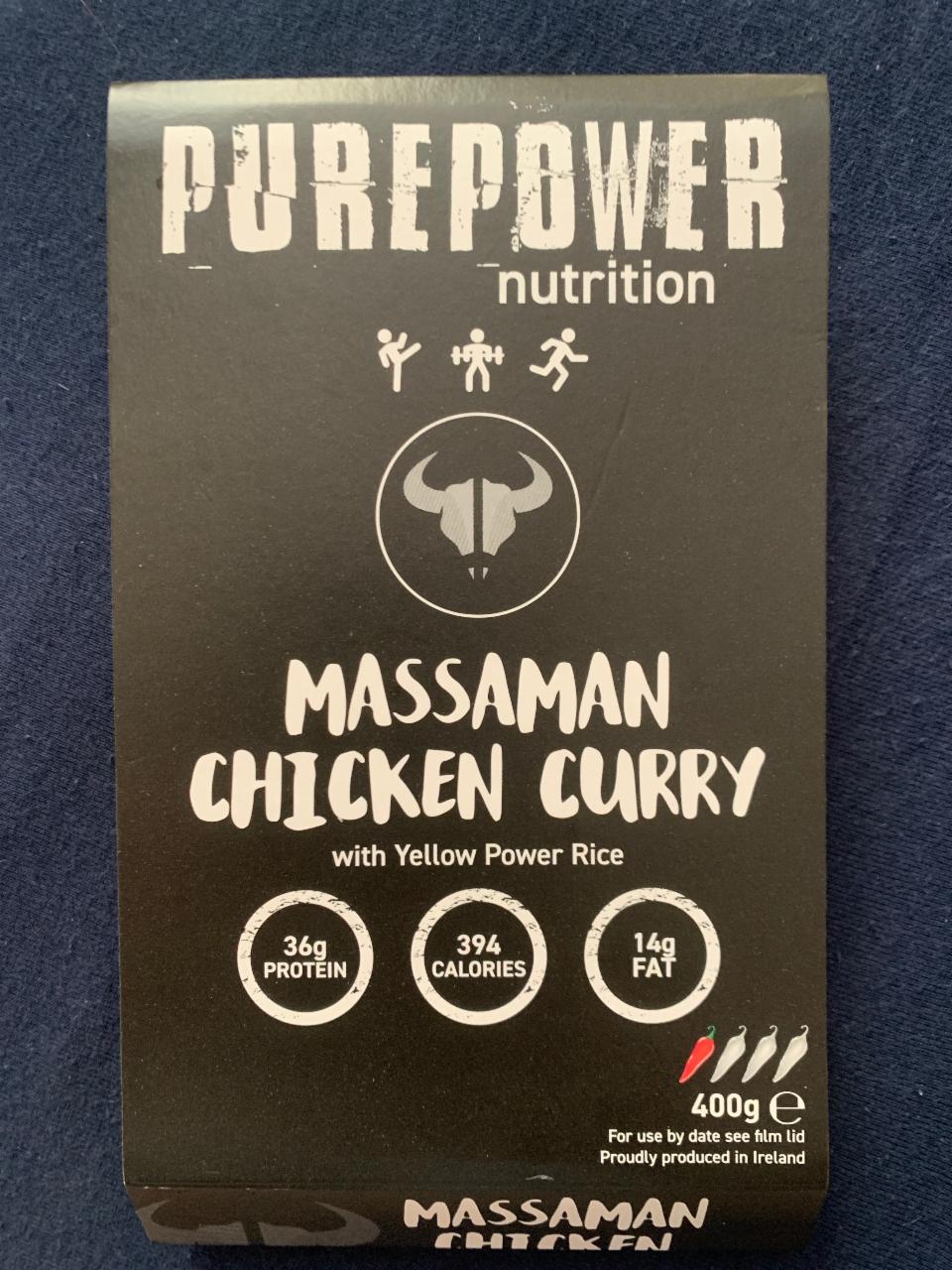 Fotografie - Massaman chicken curry with yellow power rice purepower Nutrition