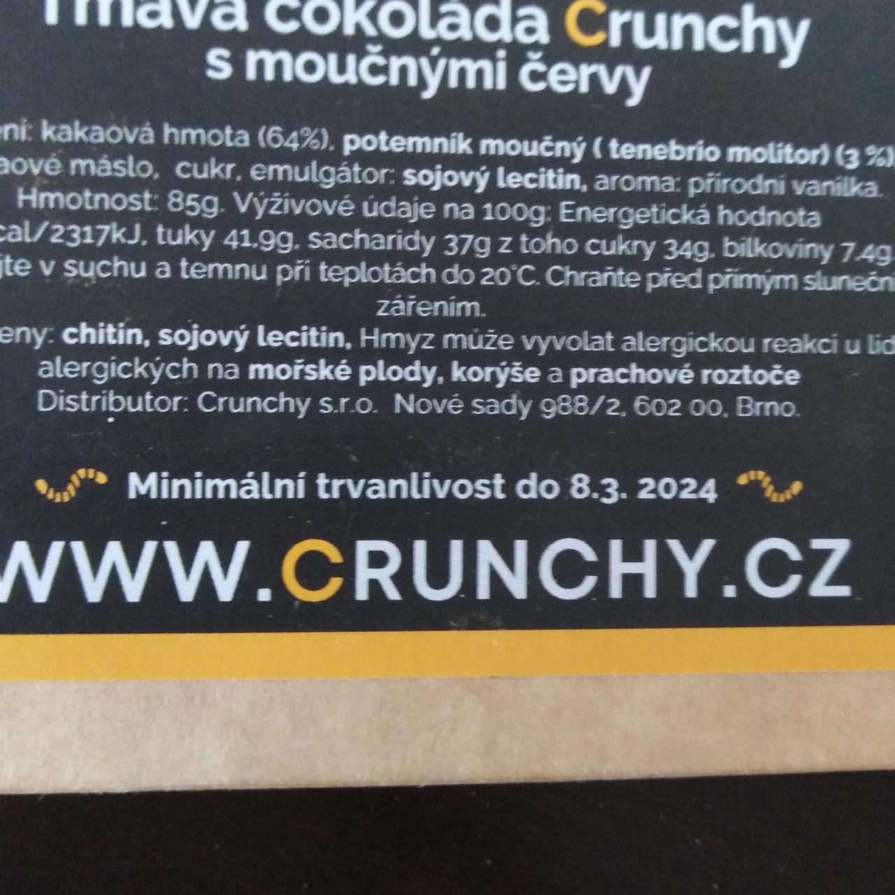 Fotografie - Tmavá čokoláda Crunchy s moučnými červi Crunchy