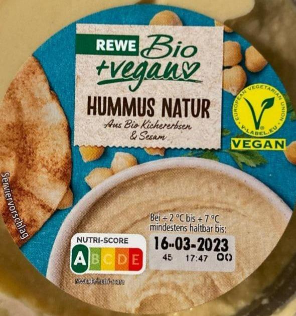 Fotografie - Hummus Natur Rewe Bio + vegan