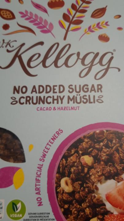 Fotografie - Kellogg's bez přidaného cukru s kakaem a lískovými ořechy
