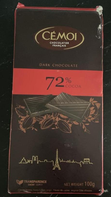 Fotografie - Dark Chocolate 72% cocoa Cémoi