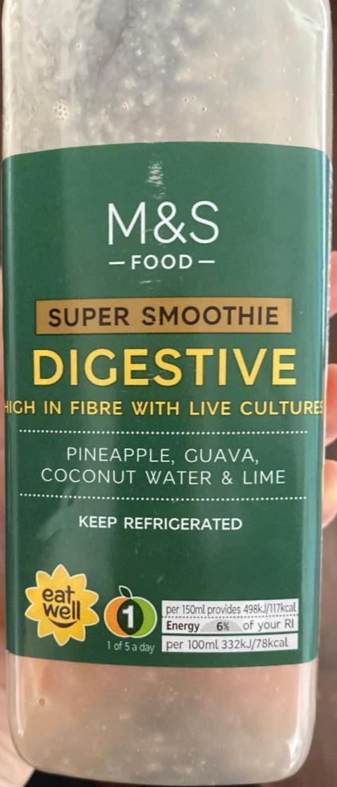 Fotografie - Super Smoothie Digestive pineapple, guava, coconut water & lime M&S Food