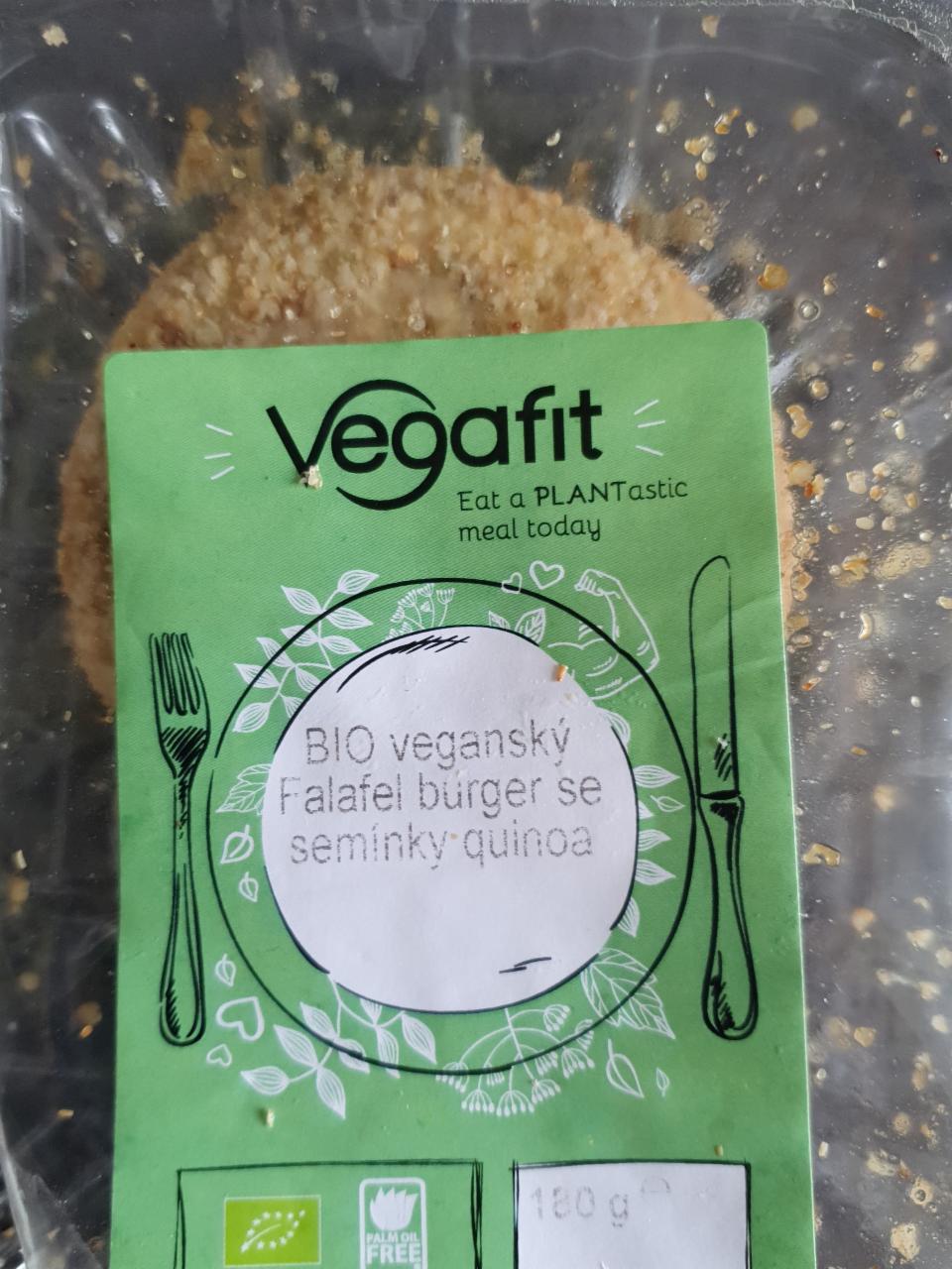 Fotografie - Bio veganský Falafel burger se semínky quinoa Vegafit