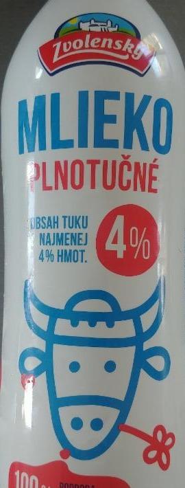 Fotografie - Mlieko plnotučné 4% Zvolenský
