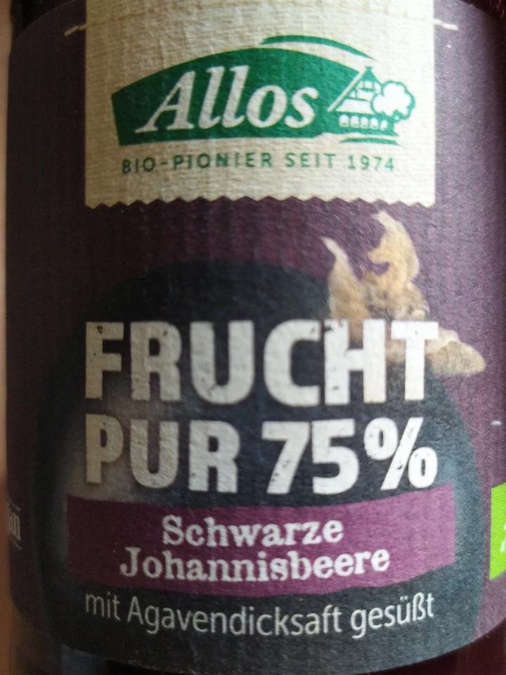 Fotografie - Allos Frucht Pur 75% Schwarze Johannisbeere