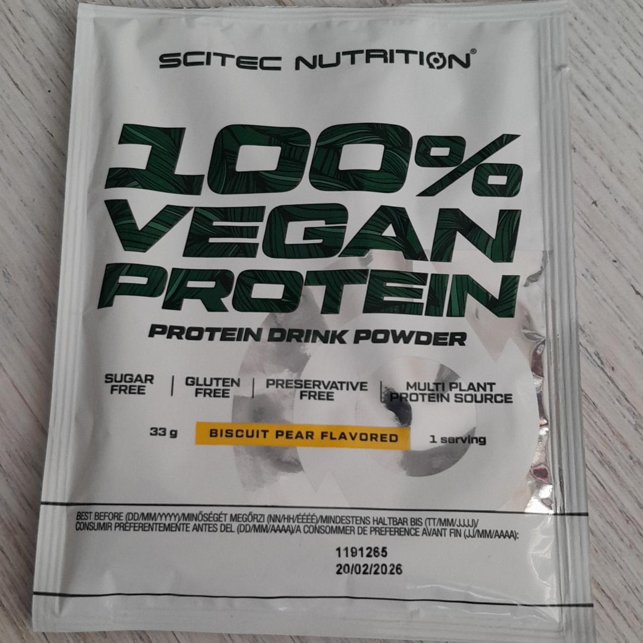 Fotografie - 100% Vegan Protein Biscuit Pear flavored Scitec Nutrition