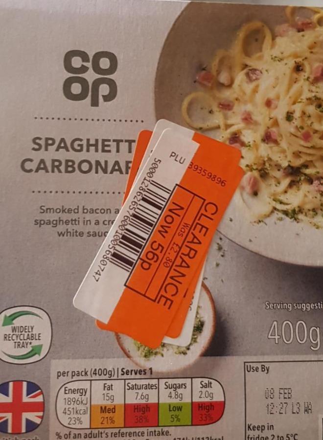 Fotografie - Spaghetti carbonara Coop