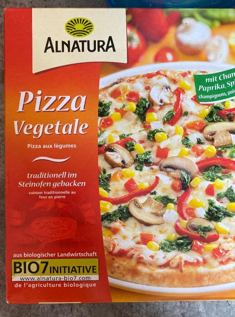 Fotografie - Bio Pizza Vegetale mit Champignons, Paprika, spinat und Mais Alnatura