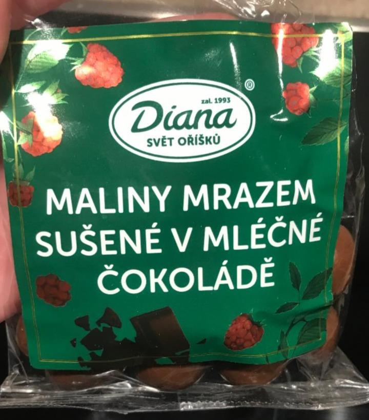 Fotografie - Maliny mrazem sušené v mléčné čokoládě Diana Svět oříšků