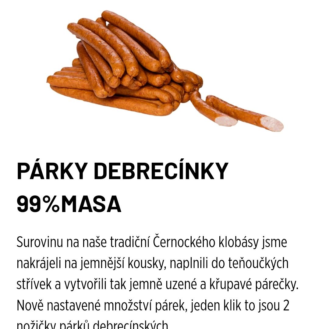 Fotografie - Párky debrecínky 99% masa Černocký