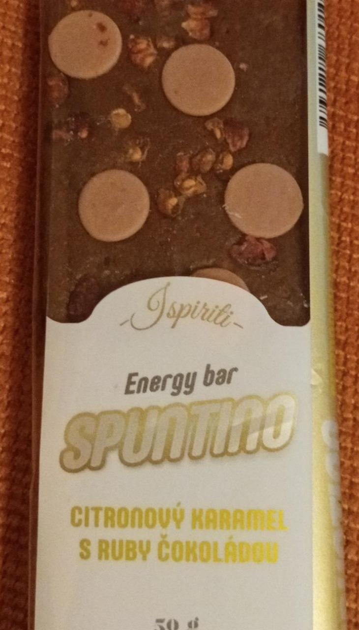 Fotografie - Spuntino Citronový karamel s ruby čokoládou Energy bar Inspiriti