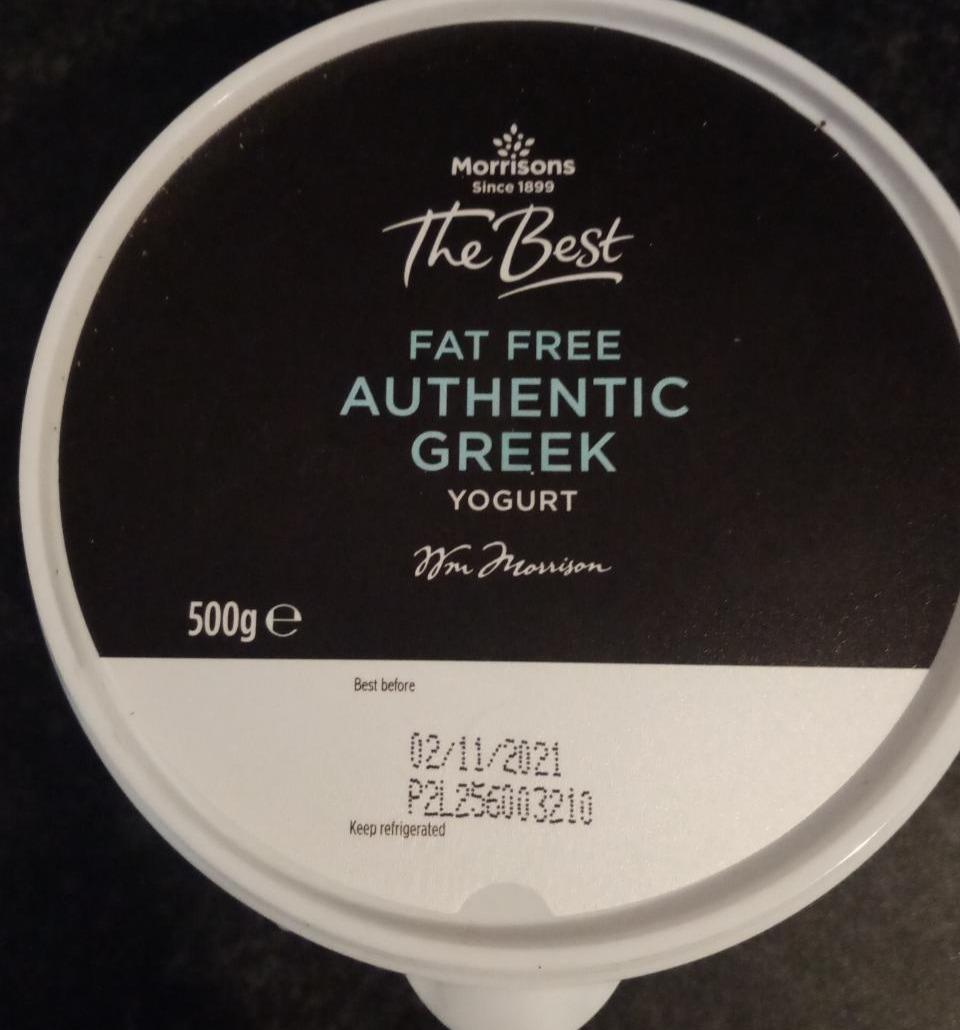 Fotografie - Yogurt authentic greek fat free Morrisons