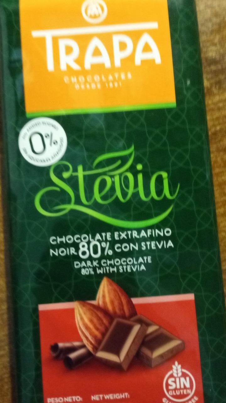 Fotografie - Hořká čokoláda 80% se sladidlem steviol-glykosidy Trapa