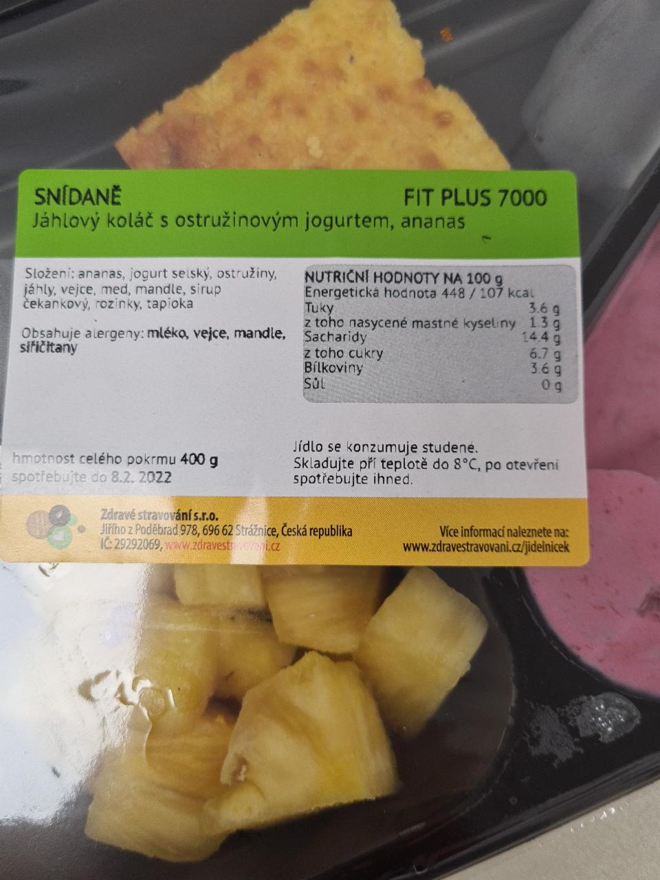 Fotografie - Jáhlový koláč s ostružinovým jogurtem, ananas Zdravé stravování