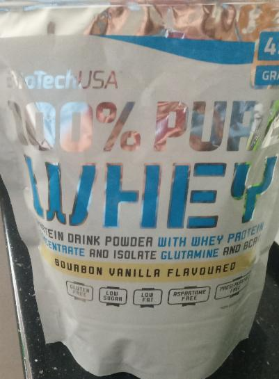 Fotografie - 100% pure WHEY protein drink bourbon vanilla flavoured BioTech USA