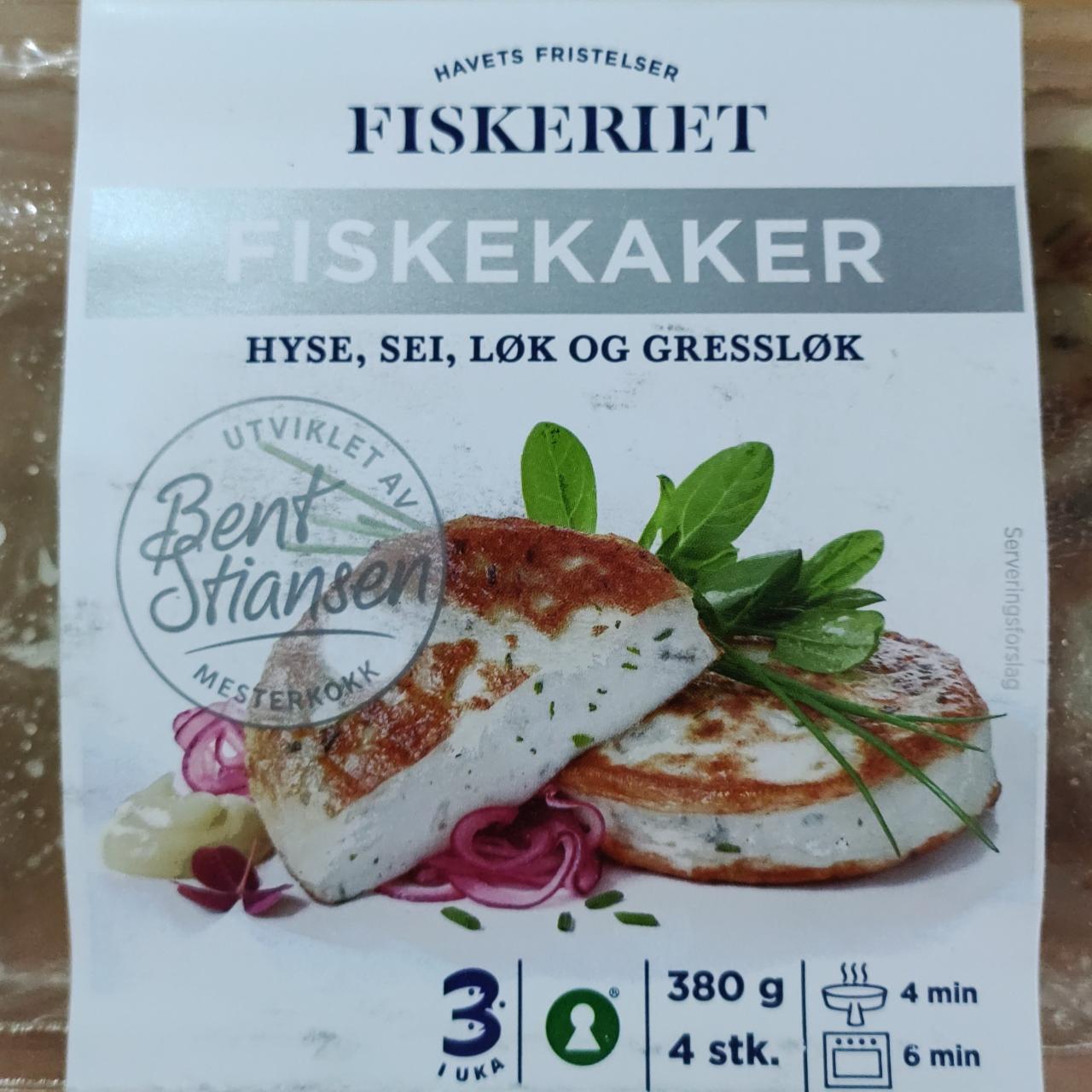 Fotografie - Fiskekaker hyse, sei, Løk og gressløk Fiskeriet