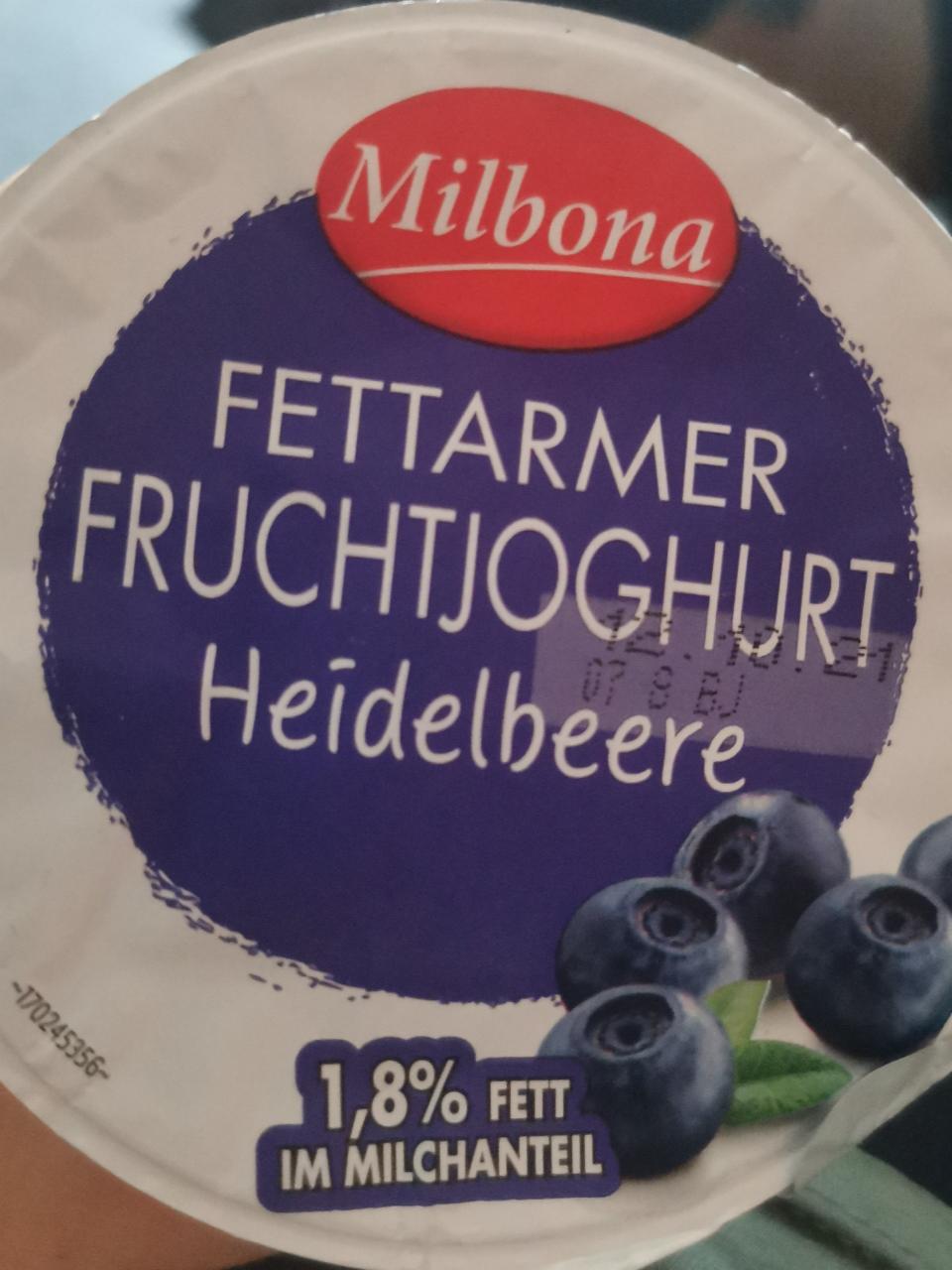 Fotografie - Fettarmer Joghurt 1,8% Heidelbeere Milbona