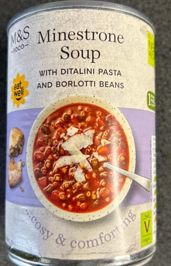 Fotografie - Minestrone soup with ditalini pasta and borlotti beans M&S Food